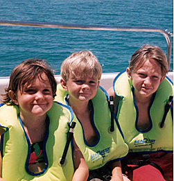 Photo of my children when they were small. Their first snorkling trip in Key West.