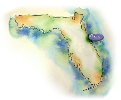 Map of Florida showing New Smyrna Beach