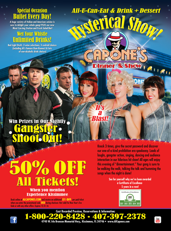 Capone's Dinner & Show Ad