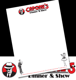Capone's Dinner & Show letterhead