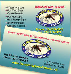 Mosquito Laggon RV Park Business Card Design